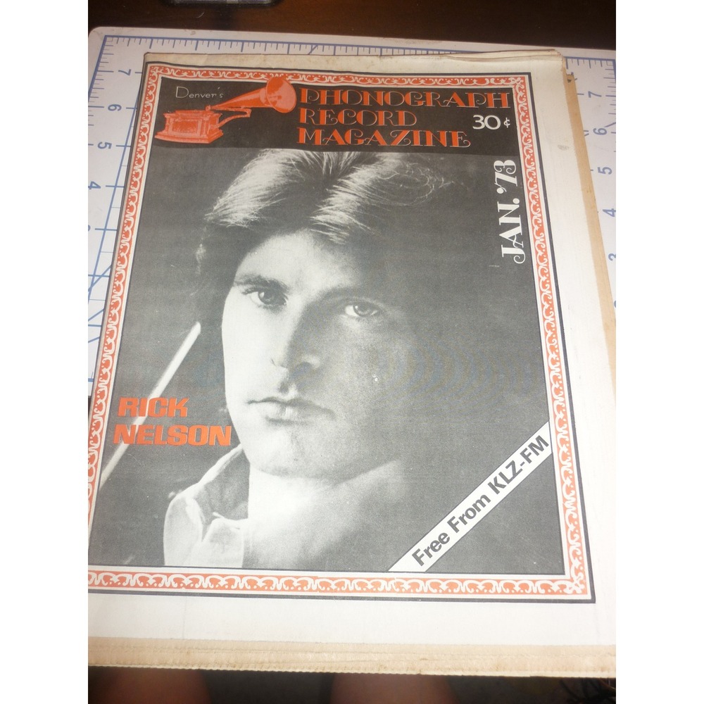 Vintage 1973 Phonograph Record Magazine Denver KLZ-FM Rick Nelson Jim Croce Ad